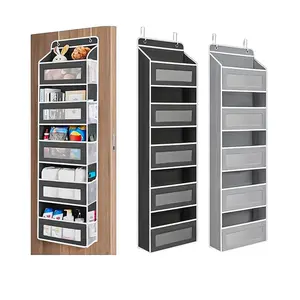 2026 Upgraded 5-Tier Over-The-Door Hanging Storage Organizer – 44LBS/20KG Heavy Duty Capacity, 5 Spacious Fabric Pockets + 5 Large Clear Mesh Pockets, Anti-Tip Design, Space-Saving Rack for Bedroom Bathroom Pantry Kitchen