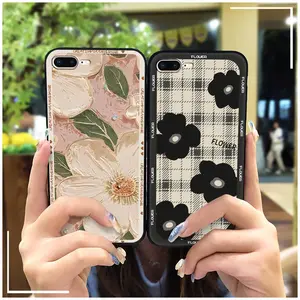 TPU Protective Phone Case For iPhone 7Plus/8Plus/ip7Plus/ip8Plus Back Cover Anti-dust Fashion Design Durable oil painting Graffiti Cartoon Soft case Phone Pouch Dirt-resistant Cute