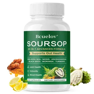 Bcuelov soursop health supplements support bone, immune, and gut health. 120 Capsules