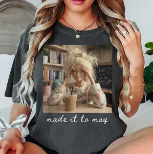 Funny Teacher Last Day Of School Comfort Colors  Shirt, Doll Face Meme Shirt, Barbie Teacher End Of Year Tee, Made It To May