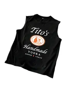 Unisex Sleeveless Vest, Summer Sports Bar Party Wear, Alcohol Lover Gift, Tito's Vodka Vintage Print, Lightweight Breathable Quick-Dry Fabric
