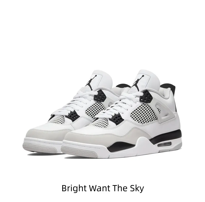 White Light Gray Black Mid Top Basketball Sneakers, Leather Mesh Upper, Air Cushion Midsole Retro Street Fashion Athletic Shoes