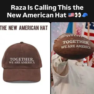 Raza Together We Are America Hat - Brown Baseball Cap with Patriotic Design