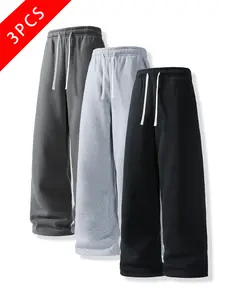 summervibes 3-pack men’s casual athletic pants, loose straight fit, knit versatile sweatpants, spring/summer/autumn styles