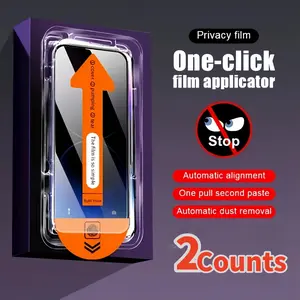 KAYKWONG'S 2 Pack Anti-spy Privacy Tempered Glass Phone Screen Protector with Toolbox, Automatic Alignment with Installation Tools, Phone Accessories for iPhone 11 12 13 14 15 16 Series