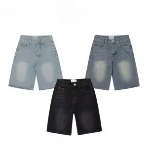 Jorts Jeans, Unisex Washed Low-Waist Wide-Leg Denim Shorts, Casual Loose Fit for Men and Women