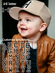 1PC Fashion Dad Hat, 26 Letter Casual Baseball Cap, Adjustable Sun Protection Hat, Suitable for 1-3 Year Old Boys and Girls, Adjustable Caps