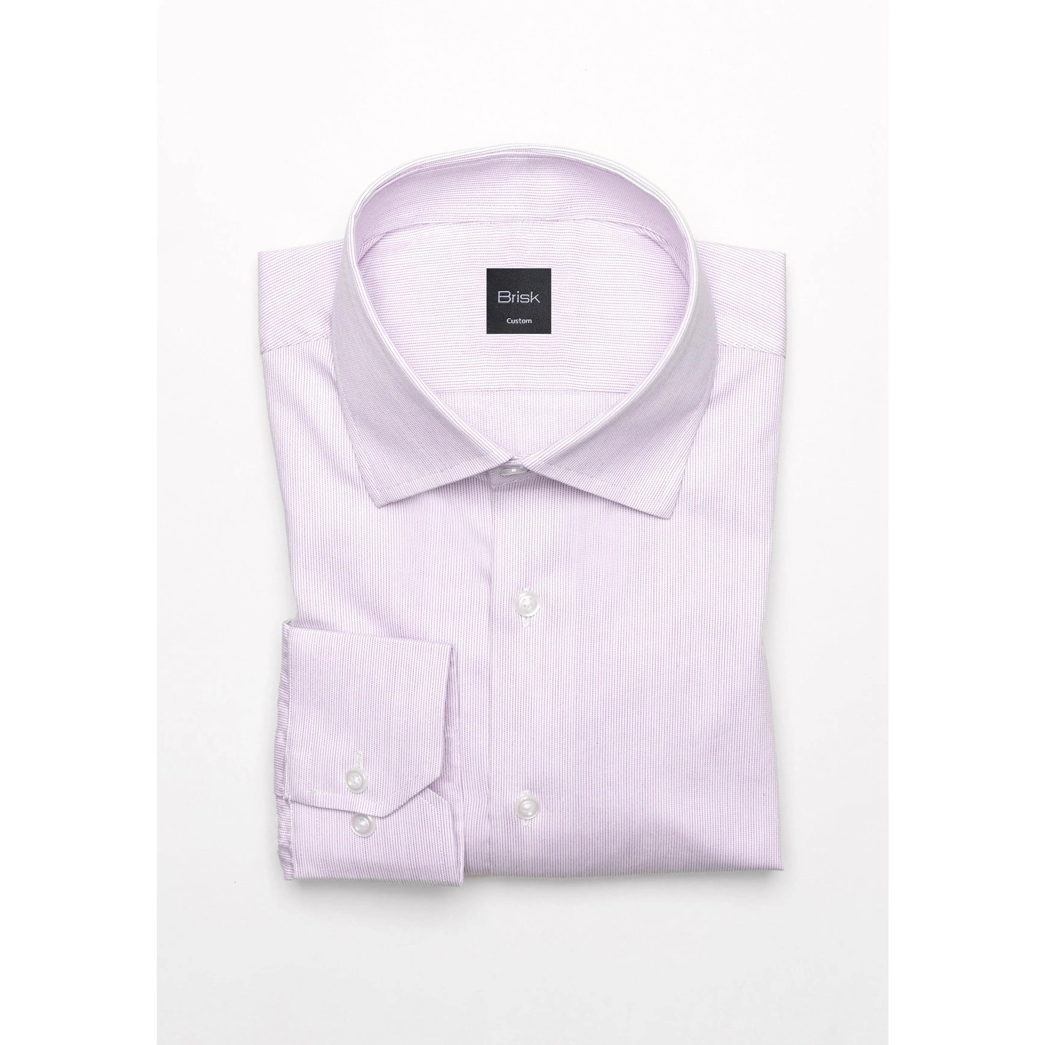 Soft Pink Pinstripes Pima Cotton Shirt - Cutaway Classic Collar