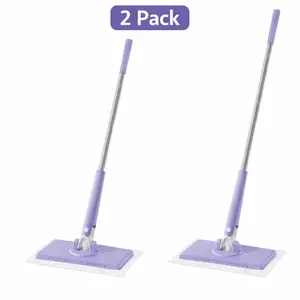 2 Pack Mini Flat Mop, Compact Cleaning Mop for Kitchen Countertop, Glass & Bathroom, Small Space Cleaning Tool, Works with Mop Cloth & Disposable Pads