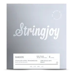 Stringjoy 55-110 Long Scale 4 String Heavy Gauge Rangers - Stainless Steel Bass Guitar Strings