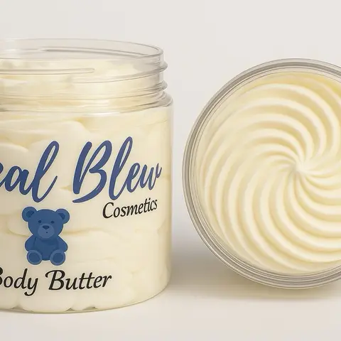 Real Blew Cosmetics Scented Baby Powder Body Butter Moisturizer, Body Care for Dry & Aging Skin - Deep Hydrating Formula