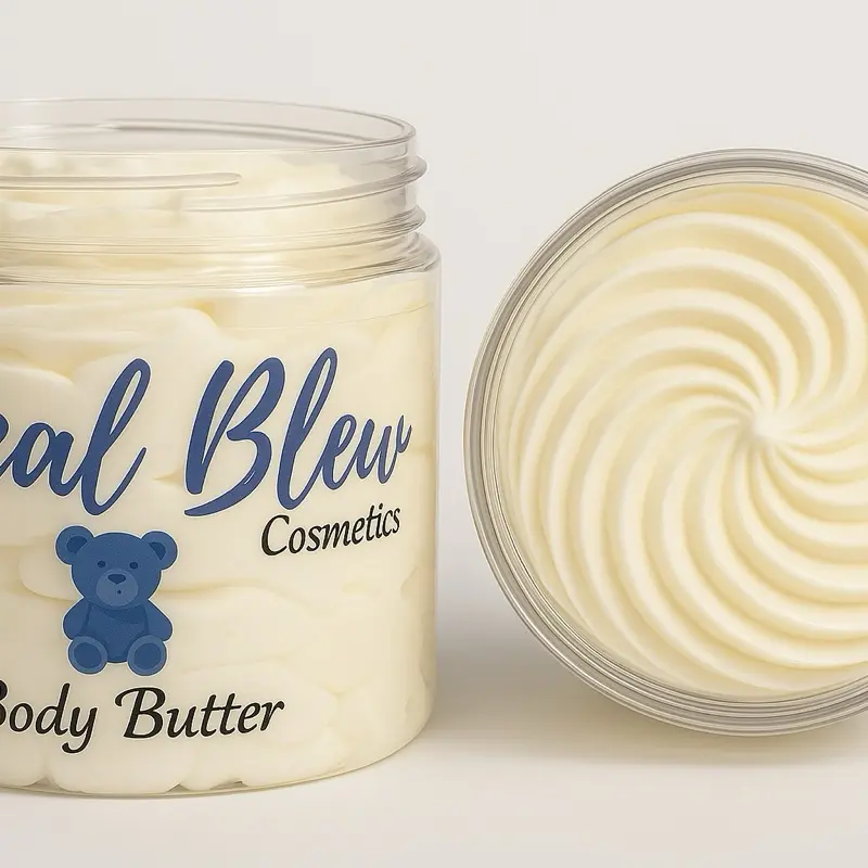 Real Blew Cosmetics Scented Baby Powder Body Butter Moisturizer, Body Care for Dry & Aging Skin - Deep Hydrating Formula