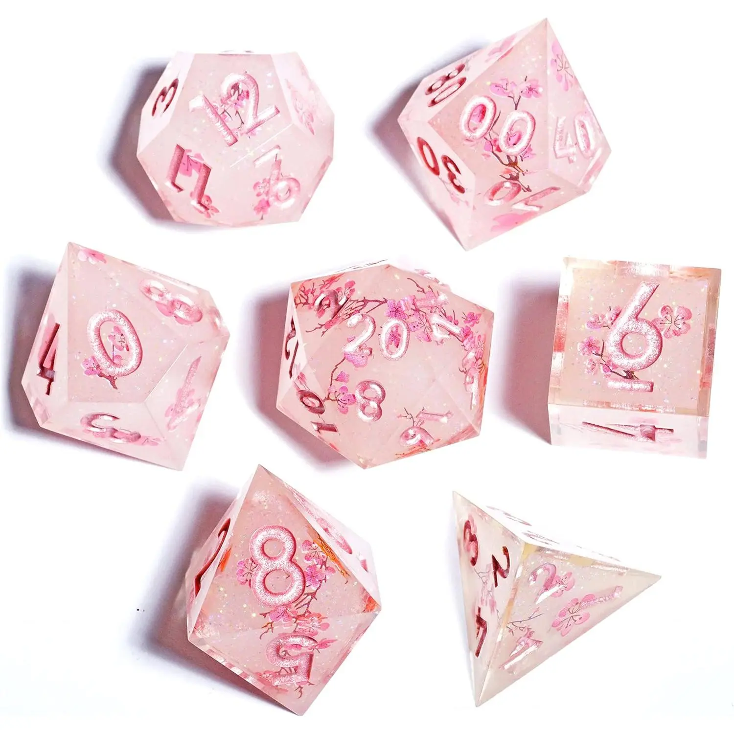 Mini Planet Sharp Edge Polyhedral RPG MTG Dungeons and Dragons Handmade DND Dice Set