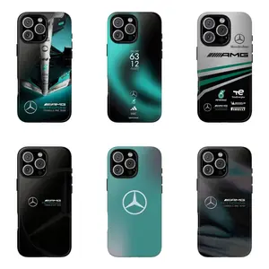 Mercedes AMG F1 Racing Livery Phone Case - George Russell 63 Petronas Team Sponsor Protective Cover - Phone Cover for iPhone 7-17 Pro Max / for Samsung S21-S25 Ultra