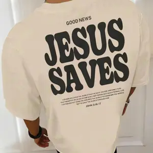 Comfort Colors Vintage Good News Jesus Saves Christian T-shirt Back Print Bible Verse John 3 16 17 Faith Based Jesus Tee Religious Gift