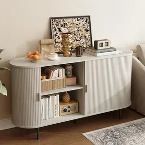 【SummerVibes】ONBRILL 40/48/55/63" Sideboard Buffet Cabinet with Storage, Storage Cabinet with Sliding Door & Adjustable Shelf, Modern Accent Coffee Bar Console Table for Kitchen, Entryway, Stylish Furniture