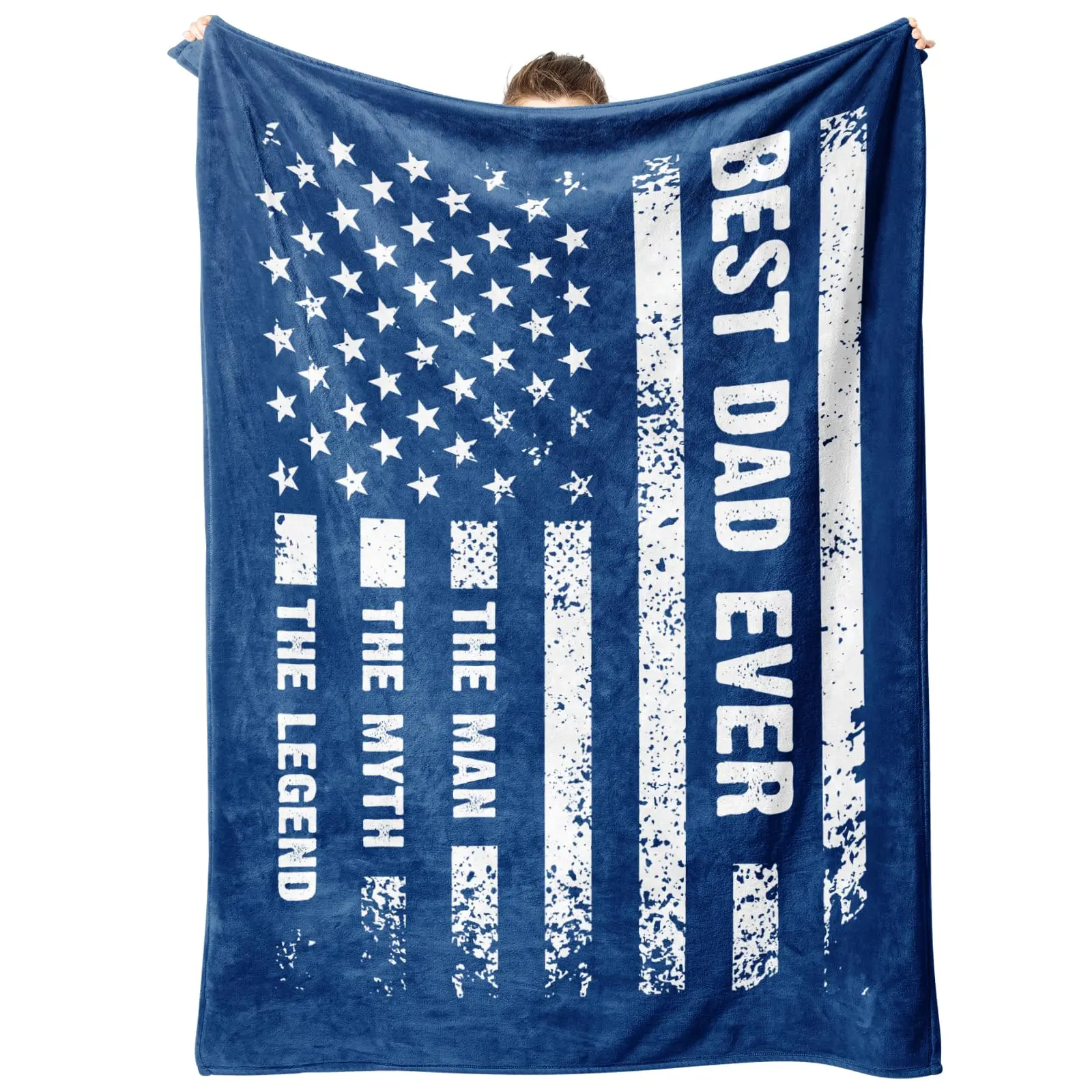 [Father's Day Gift] Gifts for Dad, Husband- Cool Flag Blanket with The Man The Myth The Legend- Dad Gifts for Fathers Day, Dads Birthday Gift, Soft Blanket Throw for Bed Sofa Napping Camping