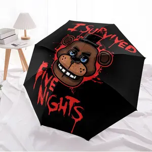 Five Nights at Freddy's01 pattern printed new umbrella, 1 automatic folding umbrella, portable foldable travel umbrella, outdoor umbrella, Windproof Rainproof Umbrella, Whimsical Umbrella, Christmas birthday Festival gift