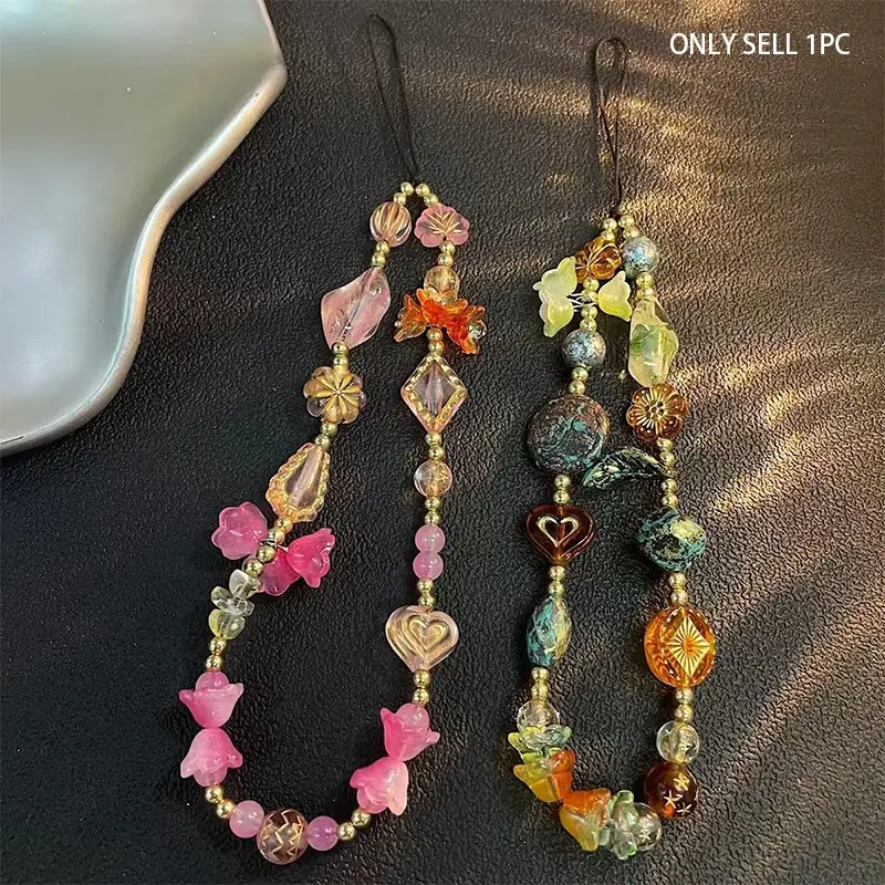 Exotic Ring Flower Phone Lanyard, Phone Charms, Phone Accessory, Fashionable Women's Bracelet, Universal Design, Suitable for Phone Cases, Bags, Keychains