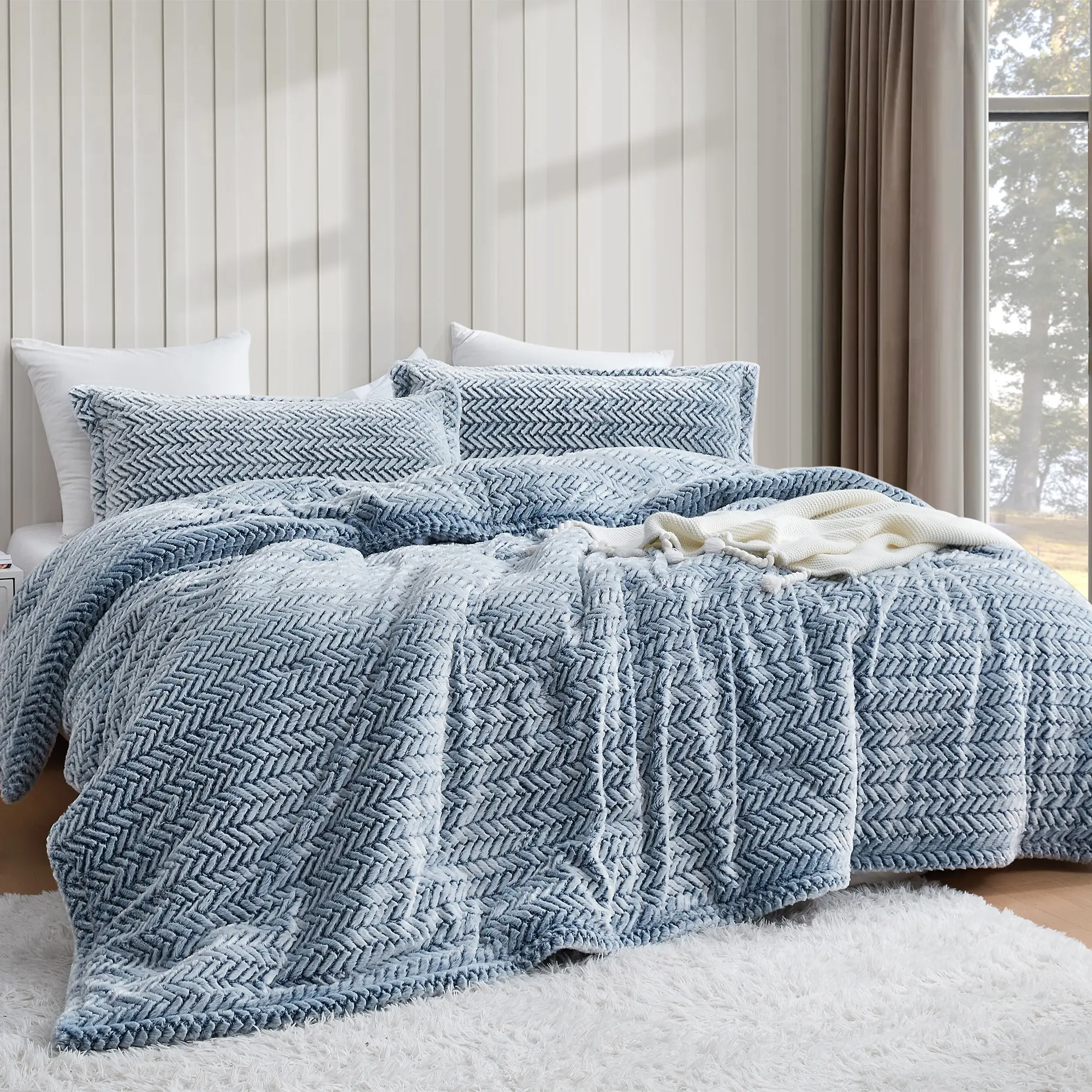 Cozy Peaks - Coma Inducer Chevron Frosted Twin XL Comforter Set