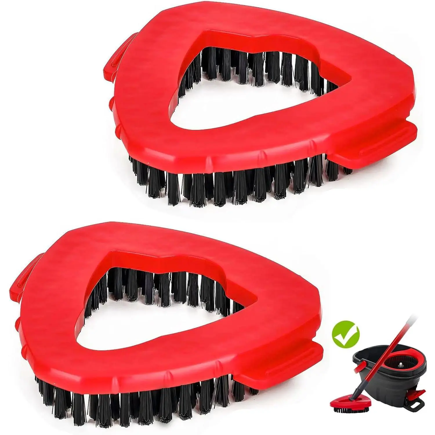 2 Pack Spin Scrub Brush Compatible for Oceda EasyWring 1 Tank System, Shower Scrubber Replacement , Hard Bristle ing Brush for Kitchen,Tile and Bathroom
