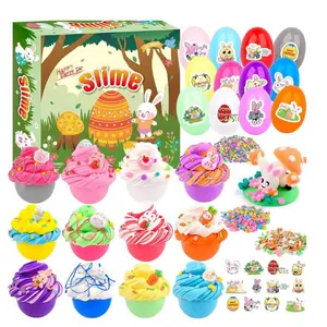 12 Pack Easter Egg Slime Kit for Kids – Stretchy Scented Colorful Slime, Prefilled Easter Eggs for Egg Hunt, Easter Basket Stuffers, Party Favors & Holiday Gifts
