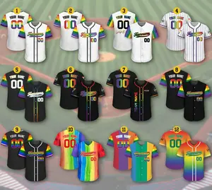 Custom LGBTQ Pride Month Baseball Jersey with Teamname Name Number, Rainbow Pride Jersey for LGBT, Personalized LGBT Team Baseball Jersey #Baseballjersey #LGBTQ+ #LGBTjersey