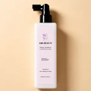 AMG Beauty Non-Sulfate Leave-In Hair Conditioner & Heat Protectant - Argan, Coconut, Macadamia Oils, Hydrating Moisturizer, UV Protection, Smooth Silky Haircare Treatment