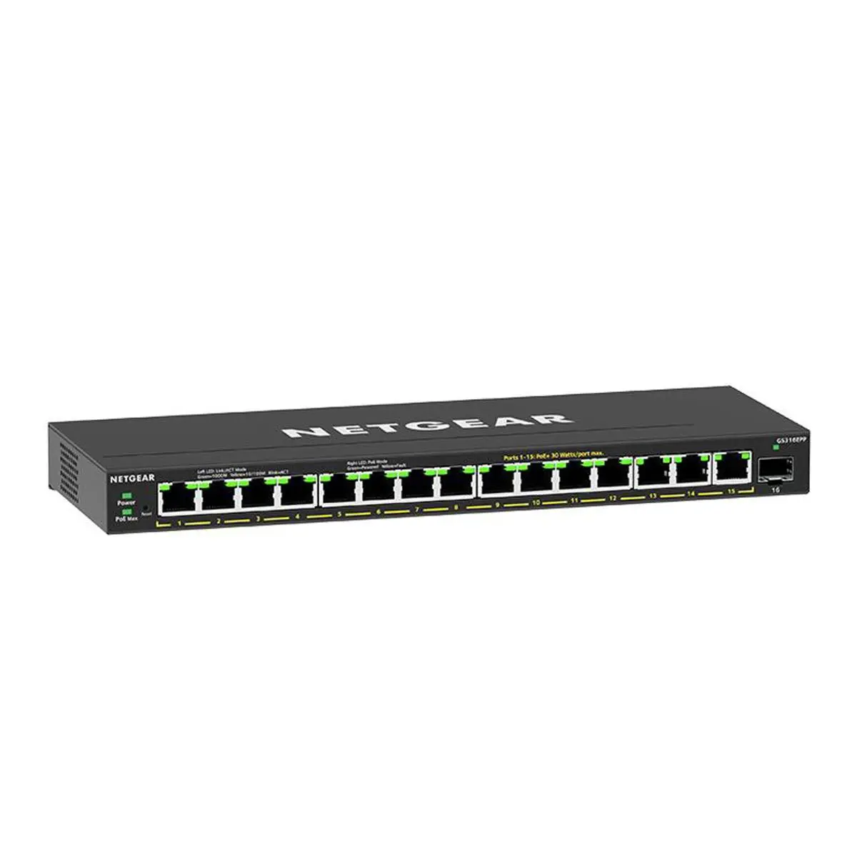 Netgear GS316EPP 16-Port 231W High-Power PoE+ Gigabit Ethernet Plus Managed Switch with 1 SFP Port