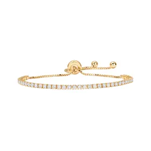 PAVOI 14K Gold Plated Cubic Zirconia Classic Tennis Bracelet for Women