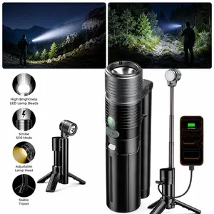 AsFrost Viral Rechargeable Camping Flashlight Lamp – Ultra Bright Long Range Beam, Adjustable Tripod Work Light for Hiking Emergency Outdoor Gear