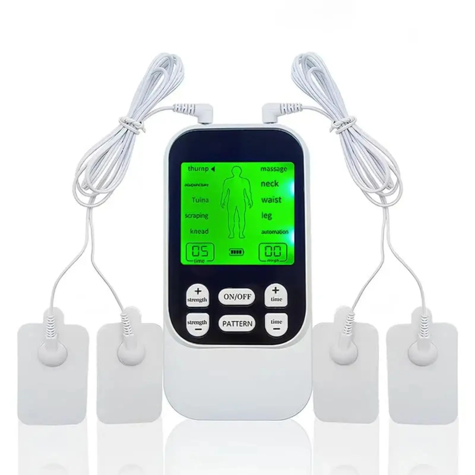 Dual Channel TENS EMS Muscle Stimulator - 10 Modes & 30 Intensities Pulse Massager for Pain Relief, Rechargeable TENS Machine with 4 Electrode Pads for Back, Neck, Sciatica