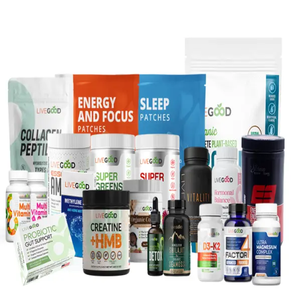 LIVEGOOD 19-in-1 Natural Non-GMO Dietary Nutrition Bundle Sampler Value Pack - Fitness, Healthcare Support with Protein, Vitamin Supplement Packets