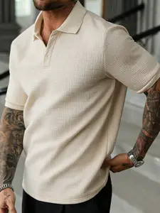 New Summer Plain Polo Shirts for Men – Lightweight, Comfortable, Breathable, Turn-Down Collar, Short Sleeve T‑Shirts for Outdoor Golf and Tennis