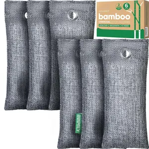 Activated Charcoal Odor Absorber,6 Pack Nature Odor Eliminator for Shoes,  Charcoal Air Purifying Bags,Shoe Deodorizer for Fresh Sneakers,Shoe Smell Remover