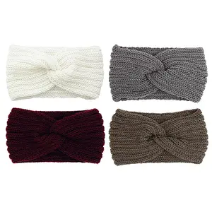 4 pcs Ear Warmer Headbands for Women, Winter Knitted Headwrap Scarf - Ultra Soft & Warm, Stretchy Durable, Minimalist Bow, for Cold Weather, Sports, Shopping, Fashion Gift