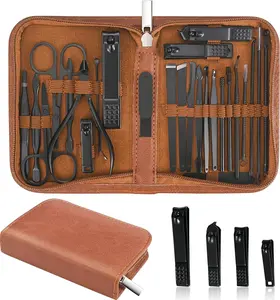 Professional Manicure Set 26-in-1 | Stainless Steel Nail Clippers Kit for Men & Women | Luxury Grooming Tools with Travel Case | Nail Care, Pedicure, Eyebrow & Facial Tools