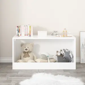 Montessori Kids Toy Storage Cabinet Open Wooden Storage Organizer for Toys & Books White Toy Bin for Nursery & Playroom