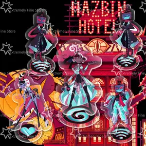 Hazbin Hotel Anime Figure Acrylic Stand Model Plate Alastor Desk Decor Standing Sign Game Fans Gift Ornaments Stand Model
