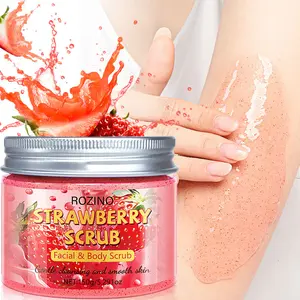 Rozino Strawberry Face Body Scrub 150g, Contains Strawberry Extract, Gentle Cleansing, Brightening, Moisturizing, Suitable for All Skin Types