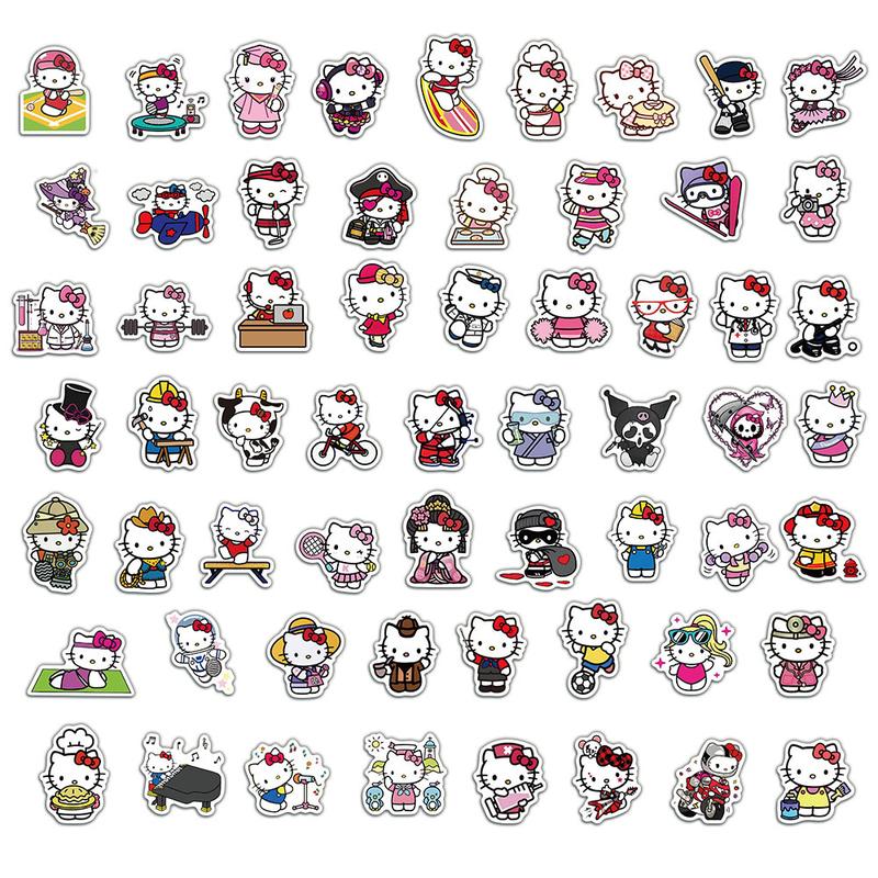 Sanrio Hello Kitty Stickers Collection - 60pcs Cute Posters for Crafting & Decorating - Perfect for Kids & Collectors - Adorable Designs in Various Poses