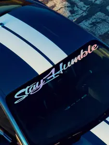 1pc Stay Humble Car Decal Stickers For Car Truck Windshield Banner Sticker White Letters Die Cut Vinyl