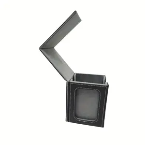New Display Window Card Seat Box, Trading Card Storage Case, Holds Single Set Cards, Magnetic PU Leather Box
