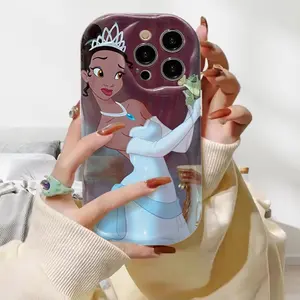1pc  Series phone case, The theme is Princess Tiana  princess animation film, for iPhone 17 Air 16 15 14 13 12 11 Pro Max Plus-Cute cartoon designs, Mother's Day gifts, birthday gifts, other holiday gifts.