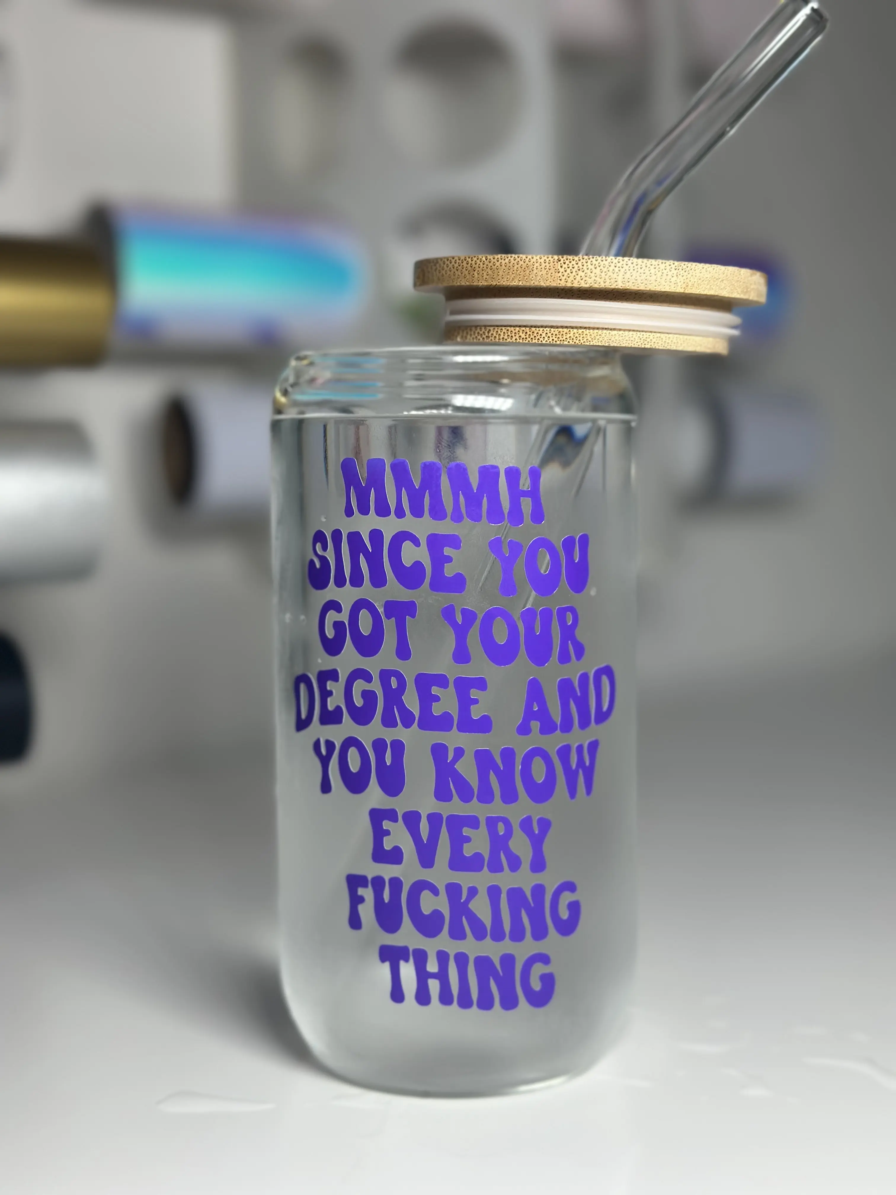Since you got your Degree 16 oz Glass Cup with Lid & Glass Straw Cold Color Changing Vinyl
