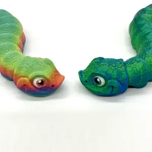 Articulating Hog Nose Snake Figurine 3D Printed - Unique Fidgeting Figurine