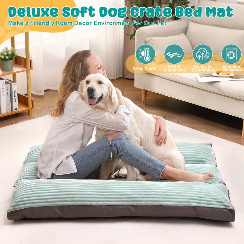 Large / Extra large dog bed ,Washable , Removable Cover , Flannel super soft Dog Crate Beds Fulffy Comfy Kennel Pad Anti-Slip Pet Sleeping Mat