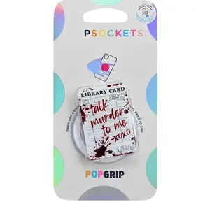 Talk Murder To Me Funny Reader Magnetic Phone Holder, Dark Thriller Book Lover Gift, Phone Kindle Popgrip, Library Card MagSafe Phone Grip