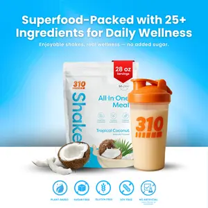 310 Nutrition – Tropical Coconut – Quick Meal Replacement Shake, Plant-Based Protein with 25+ Nutrients On-The-Go | 28 Servings