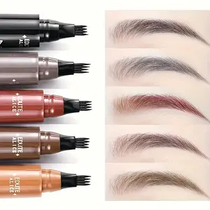 Long-Lasting Smooth Liquid Eyebrow Pen, Four-Tip Design, Waterproof & Smudgeproof, Natural Look, Makeup Tool for Defined Brows, Eyebrow Makeup Products